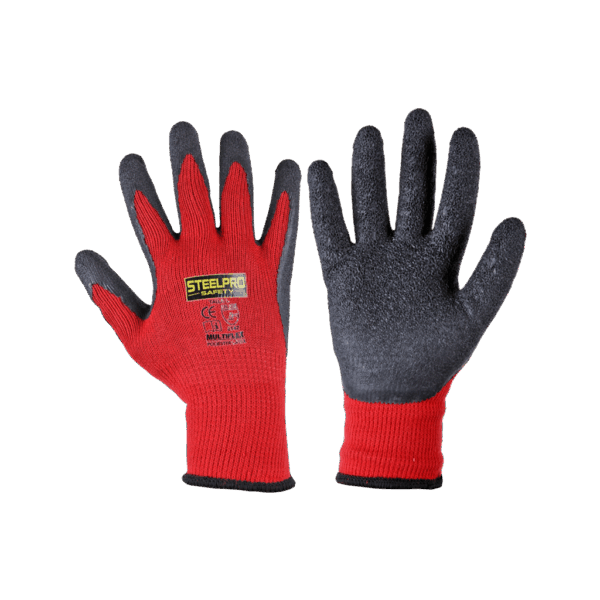 GUANTE MULTIFLEX LATEX ROJO - STEELPRO