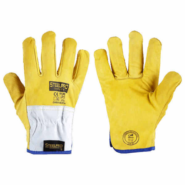 GUANTE CUERO DRIVER AMARILLO - STEELPRO