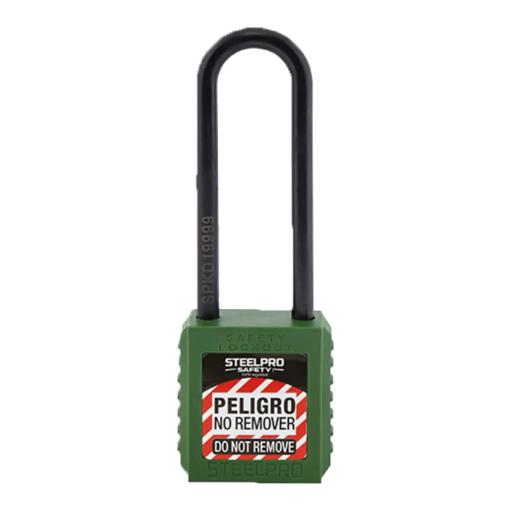 CANDADO LOCK OUT X10 LONG DIELECTRICO STEELPRO VERDE