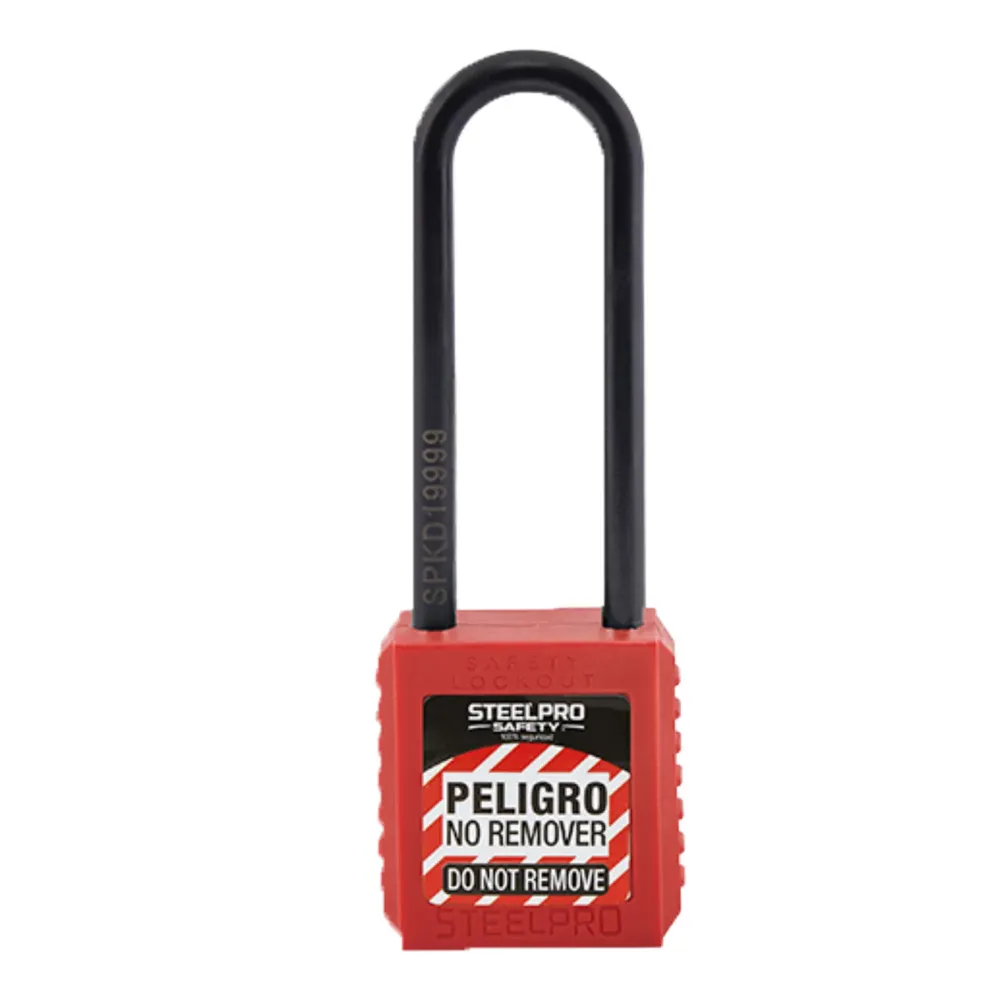 CANDADO LOCK OUT X10 LONG DIELECTRICO STEELPRO ROJO