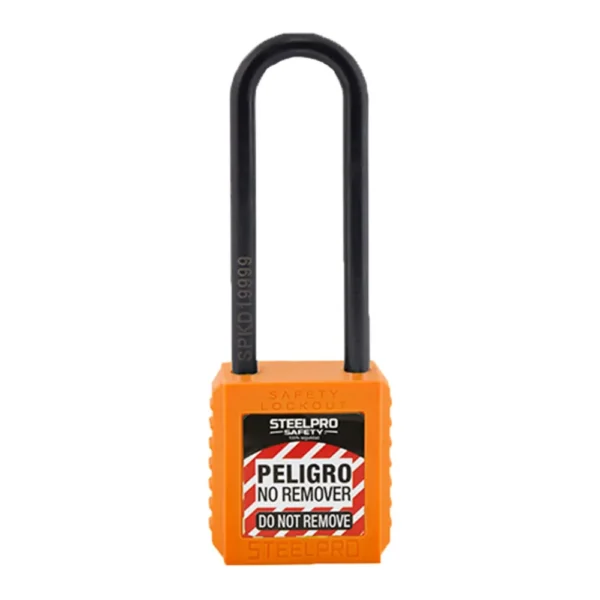 CANDADO LOCK OUT X10 LONG DIELECTRICO STEELPRO NARANJA