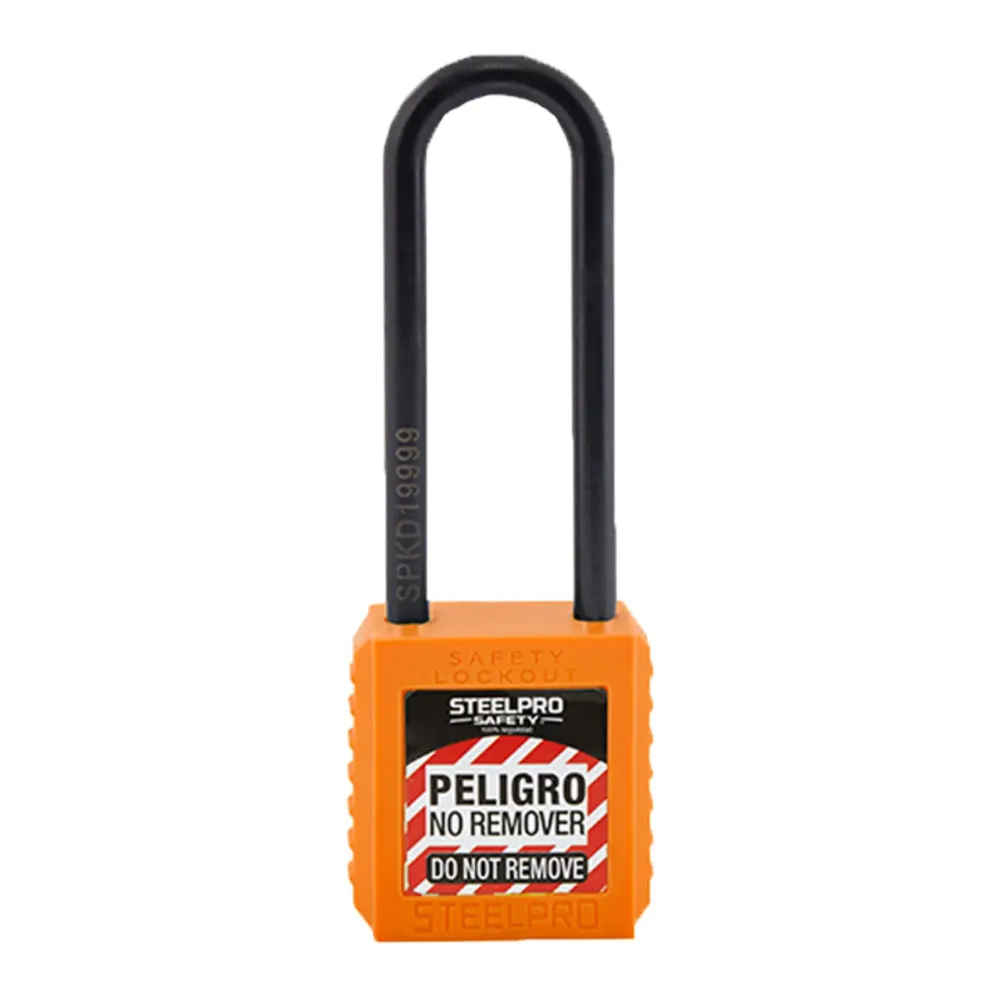 CANDADO LOCK OUT X10 LONG DIELECTRICO STEELPRO NARANJA