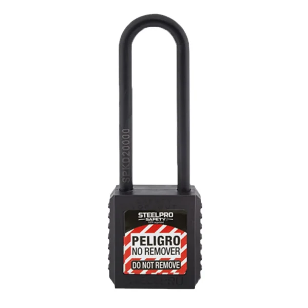 CANDADO LOCK OUT X10 LONG DIELECTRICO STEELPRO NEGRO