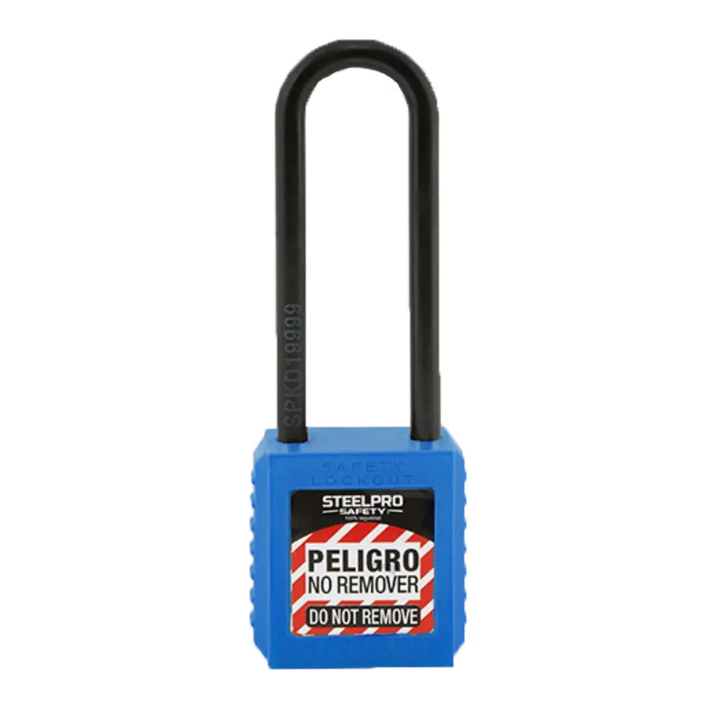 CANDADO LOCK OUT X10 LONG DIELECTRICO STEELPRO AZUL