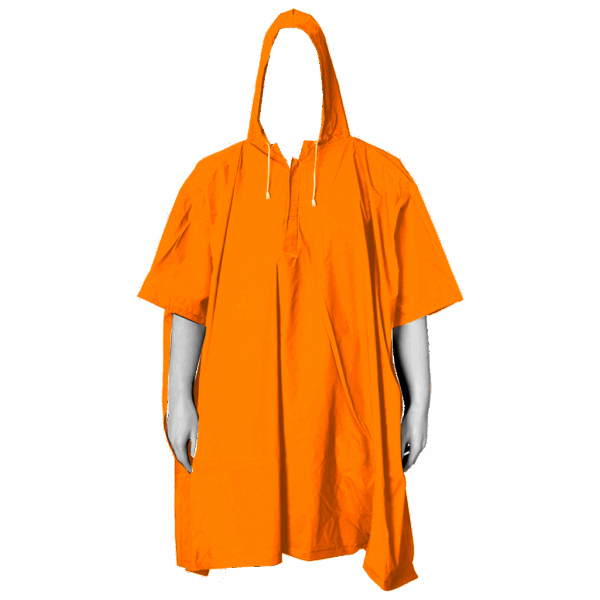 PONCHO PVC LIVIANO 1.25m X 1.00m NARANJA- STEELPRO