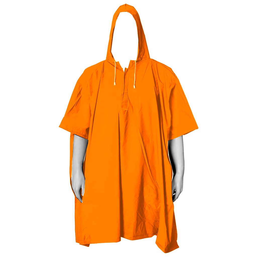 PONCHO PVC LIVIANO 1.25m X 1.00m NARANJA- STEELPRO