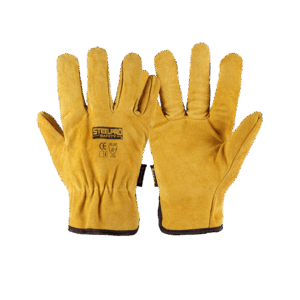 GUANTE CUERO CARNAZA MOSTAZA - STEELPRO