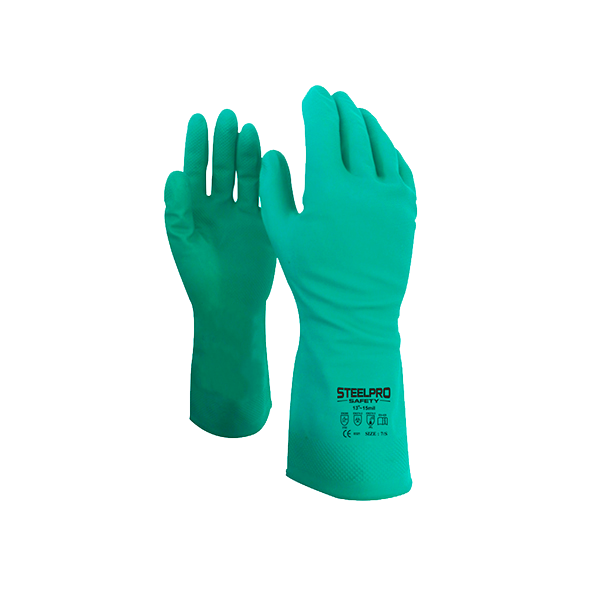 GUANTE NITRILO STEELPRO 13”-15MIL C/FLOCK PLUS - STEELPRO