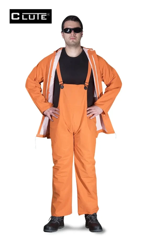 SET CASACA/PANTALON PVC NARANJA - CLUTE - Imagen 3