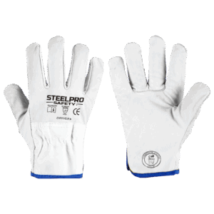 GUANTE CUERO DRIVER BLANCO - STEELPRO