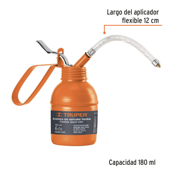 ACEITERA CON APLICADOR FLEXIBLE 180ML 14870 - TRUPER - Imagen 2