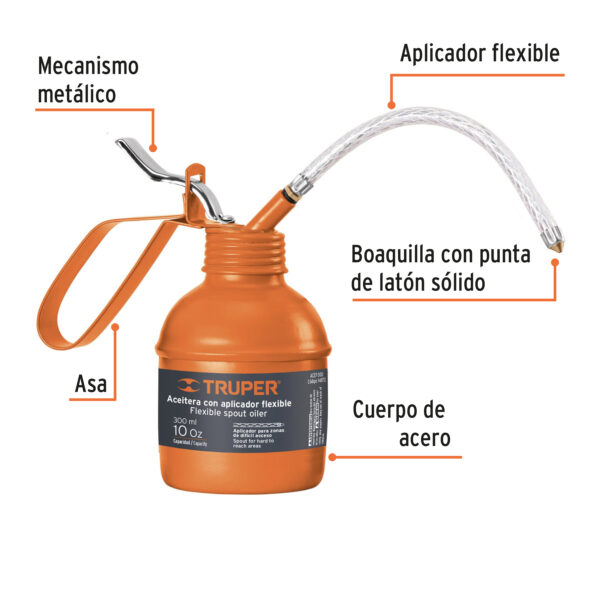 ACEITERA CON APLICADOR FLEXIBLE 300ML 14872 - TRUPER - Imagen 3