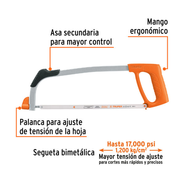 ARCO DE SIERRA PROFESIONAL TUBULAR 12" 10234 - TRUPER - Imagen 3