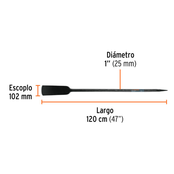 BARRETA AGRÍCOLA 1", 120cm, 5Kg, 19985 - TRUPER - Imagen 2