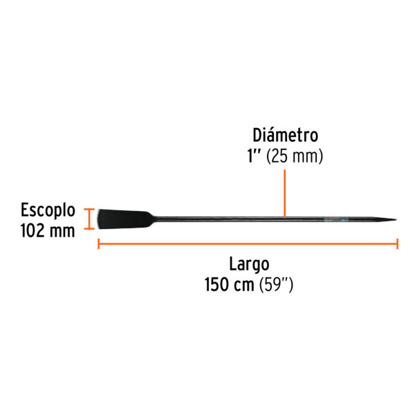 BARRETA AGRÍCOLA 1 1/8", 150cm, 8Kg, 19988 - TRUPER - Imagen 2