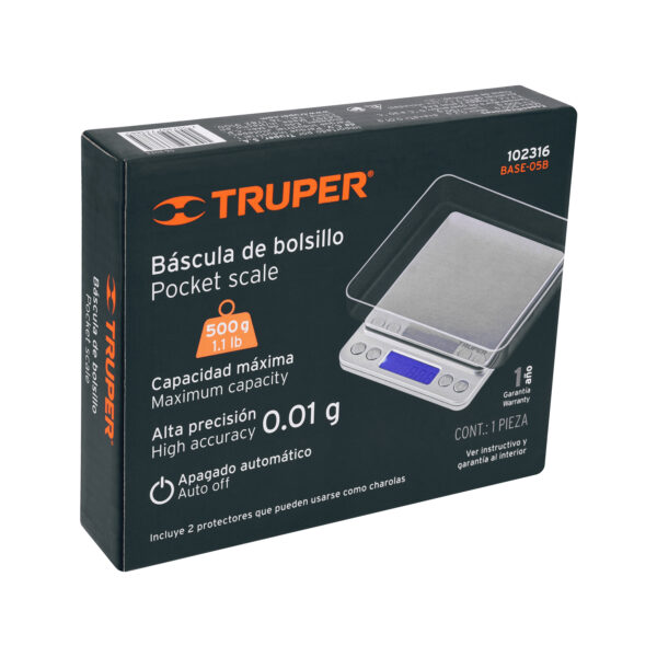 BALANZA DIGITAL DE PRESICIÓN 0.5KG 102316 - TRUPER - Imagen 4