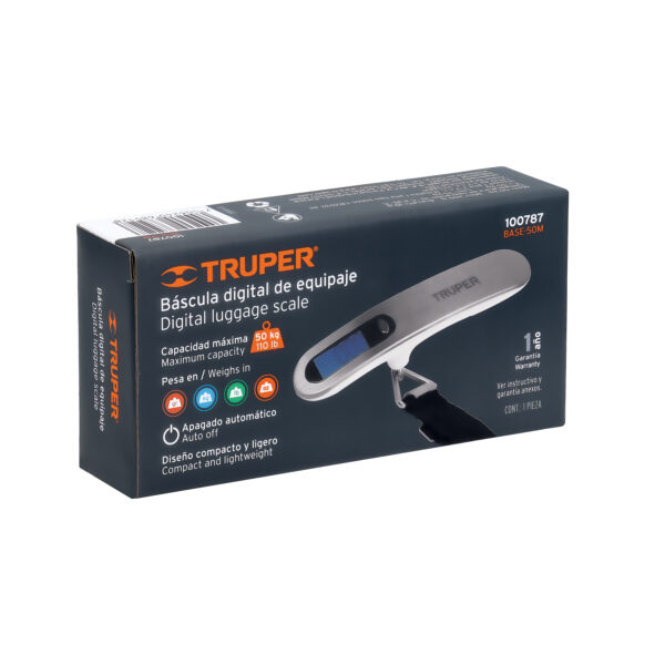 BALANZA ELECTRÓNICA P/ MALETA 50KG 100787 - TRUPER - Imagen 4