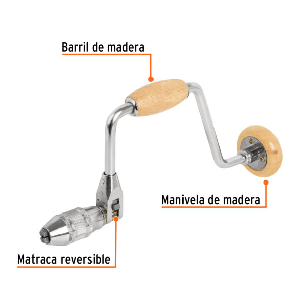 BERBIQUI PROFESIONAL TALADRO MANUAL 12"  10970 - TRUPER - Imagen 3