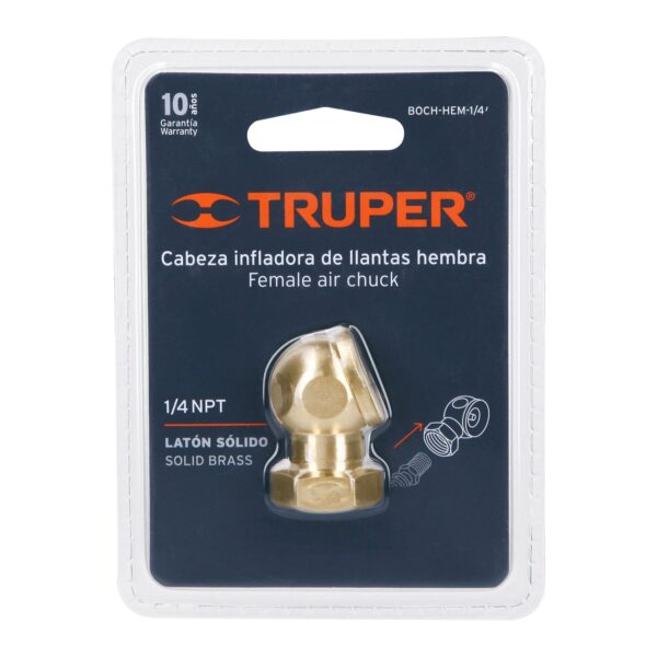 CABEZAL INFLADORA DE LLANTAS HEMBRA, 1/4 NPT, 19088 - TRUPER - Imagen 3