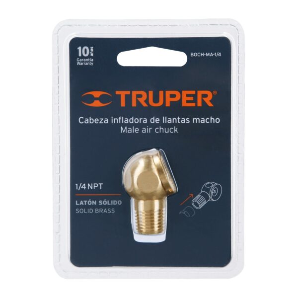 CABEZAL INFLADORA DE LLANTAS MACHO, 1/4 NPT, 19087 - TRUPER - Imagen 3