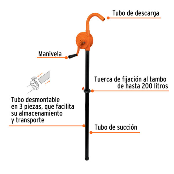 BOMBA EXTRACTORA DE ACEITE, TUBO 1 1/4", 100CM, 10067 - TRUPER - Imagen 3