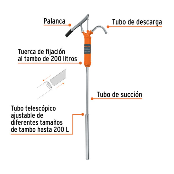 BOMBA EXTRACTORA DE ACEITE, TUBO 1", 89cm, 16857 - TRUPER - Imagen 3