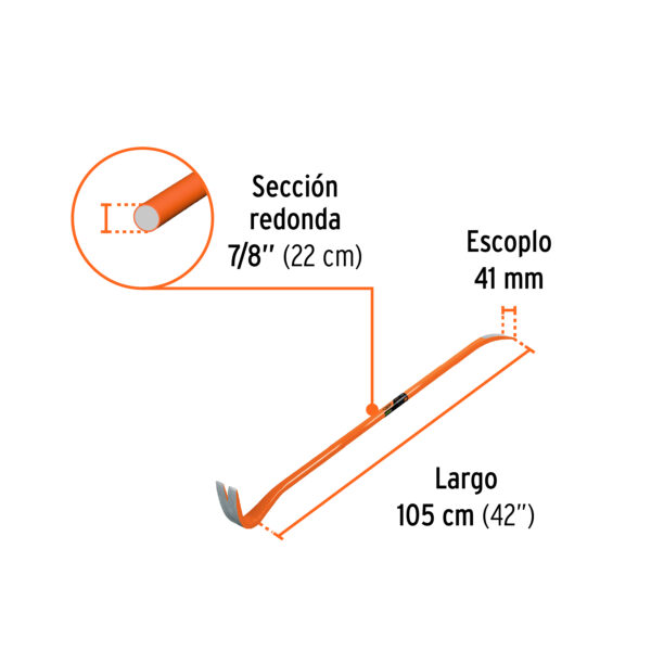 PATA DE CABRA 7/8", 105cm, 3.8Kg, 102672 - TRUPER - Imagen 2