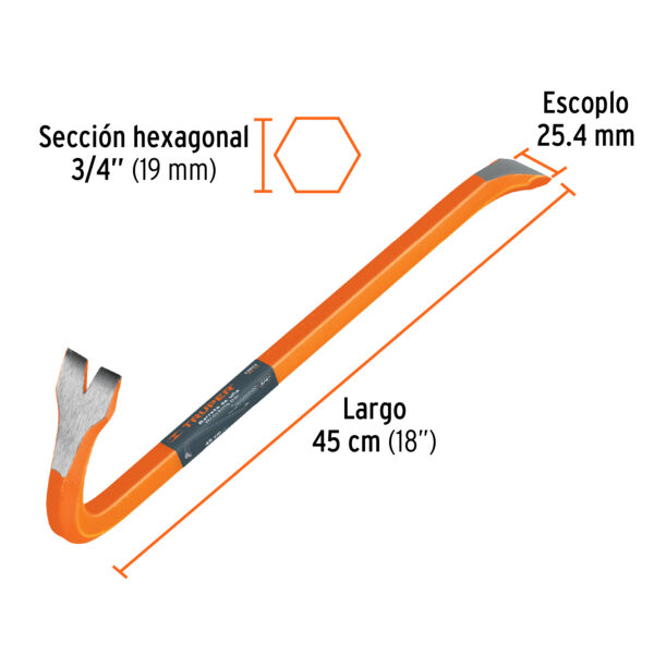 PATA DE CABRA HEXAGONAL 3/4", 45cm, 1.35Kg, 10853 - TRUPER - Imagen 2