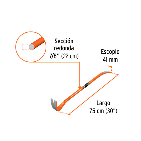 PATA DE CABRA 7/8", 75cm, 3.0Kg, 102670 - TRUPER - Imagen 2