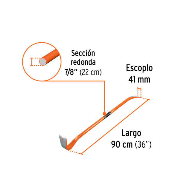 PATA DE CABRA 7/8", 90cm, 3.4Kg, 102671 - TRUPER - Imagen 2