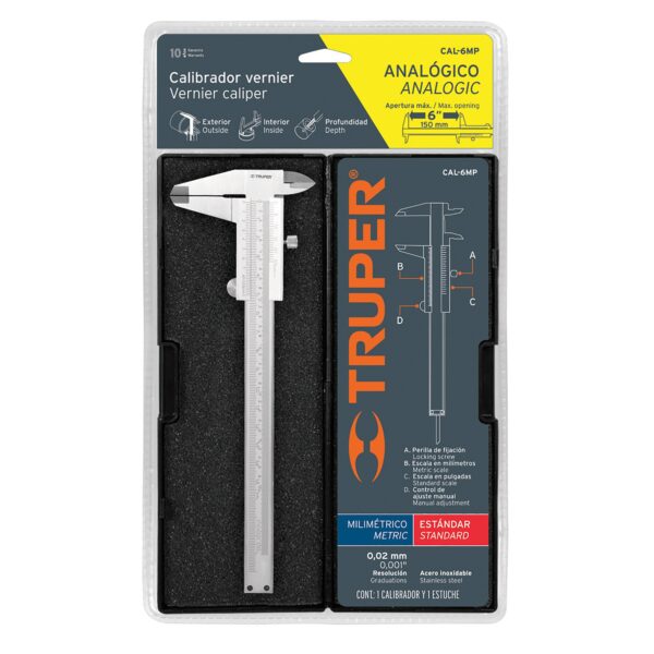 CALIBRADOR VERNIER ANALÓGICO 6" 14394 - TRUPER - Imagen 4