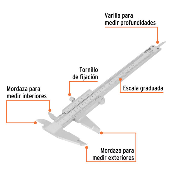 CALIBRADOR VERNIER ANALÓGICO 6" 14394 - TRUPER - Imagen 3