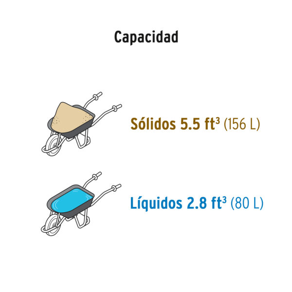 CARRETILLA 156L, 750KG, REFORZADO CALIBRE 18, 100416 - TRUPER - Imagen 4