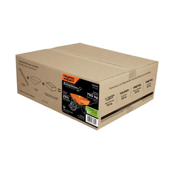 CARRETILLA 156L, 750KG, REFORZADO CALIBRE 18, 100416 - TRUPER - Imagen 6
