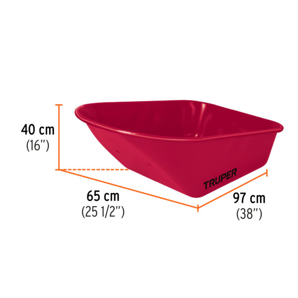 CARRETILLA 170L, 580KG, REFORZADO CALIBRE 21, 11776 - TRUPER - Imagen 2