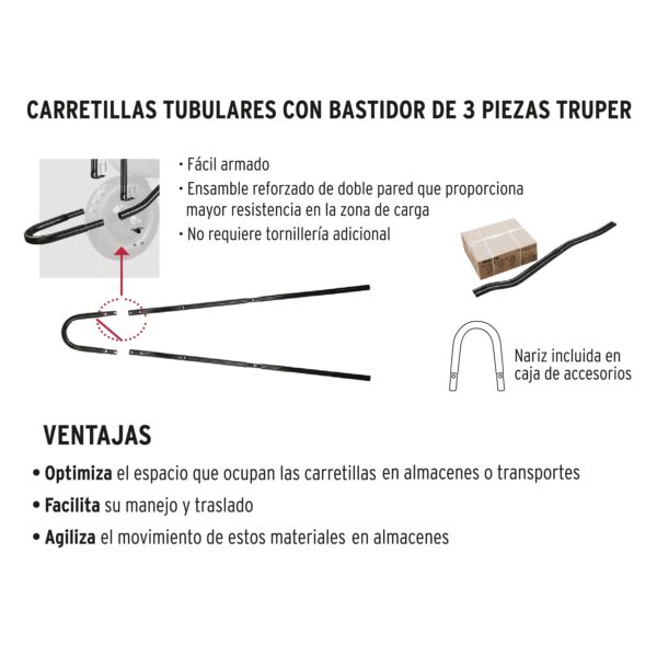 CARRETILLA 170L, 580KG, REFORZADO CALIBRE 21, 11776 - TRUPER - Imagen 5
