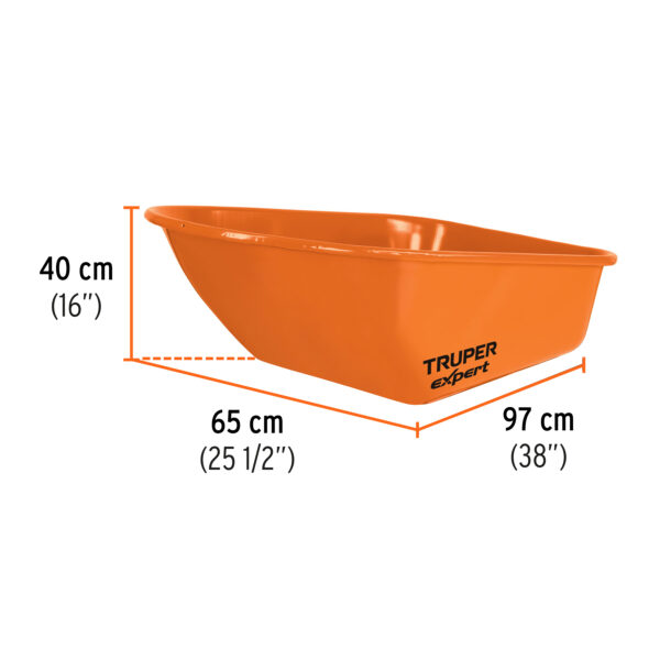CARRETILLA 170L, 750KG, REFORZADO CALIBRE 18, 100417 - TRUPER - Imagen 2