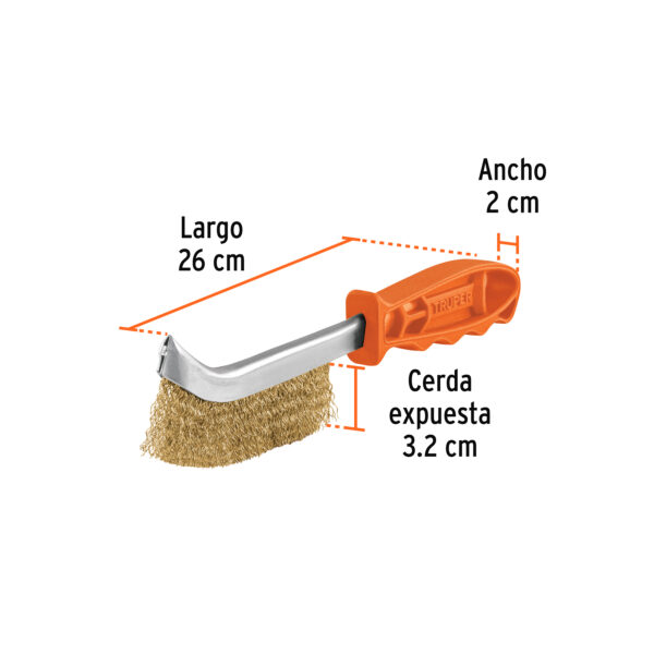 CEPILLO DE ACERO EN ALAMBRE LATONADO 11540 - TRUPER - Imagen 2
