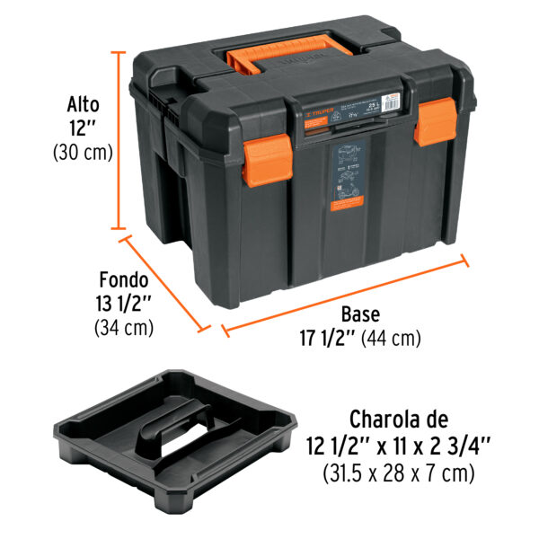 CAJA PARA HERRAMIENTAS 25L RANURA P/ MOTOCICLETA 102643 - TRUPER - Imagen 2