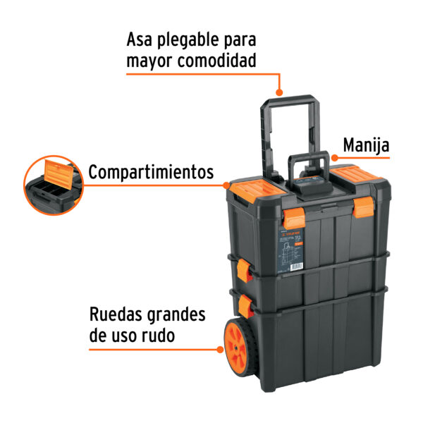 CAJA PARA HERRAMIENTAS 53L 3 EN 1 C/ RUEDAS 102644 - TRUPER - Imagen 3