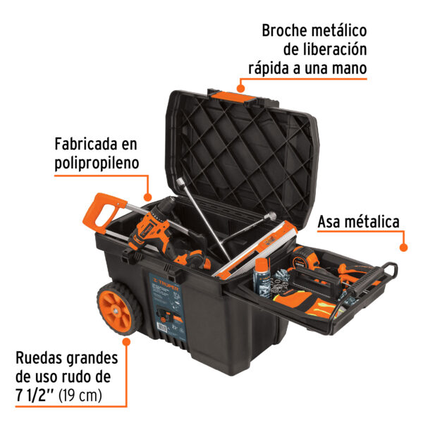 CAJA PARA HERRAMIENTAS 57L C/ RUEDAS 10902 - TRUPER - Imagen 3