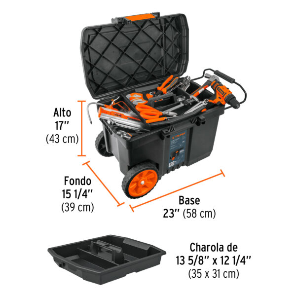 CAJA PARA HERRAMIENTAS 57L C/ RUEDAS 10902 - TRUPER - Imagen 2