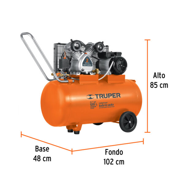 COMPRESORA DE AIRE 4HP, 20L, 102132 - TRUPER - Imagen 2