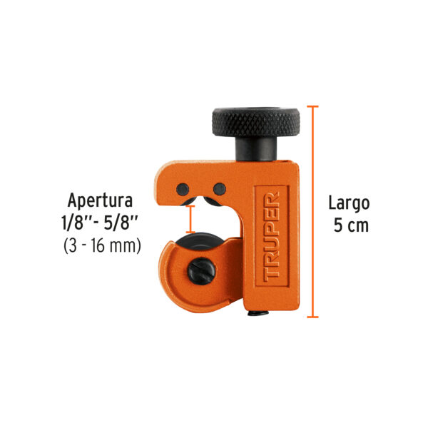 MINI CORTADOR DE TUBO DE COBRE, APERTURA 5/8", 12850 - TRUPER - Imagen 2