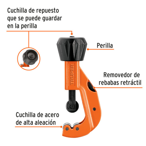 CORTADOR DE TUBO DE COBRE, APERTURA 1 1/4", 12856 - TRUPER - Imagen 3