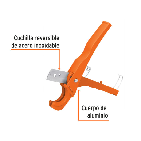 CORTADOR DE TUBO PVC 3/4", CUERPO ALUMINIO, CUCHILLA ACERO INOX. 12857 - TRUPER - Imagen 3