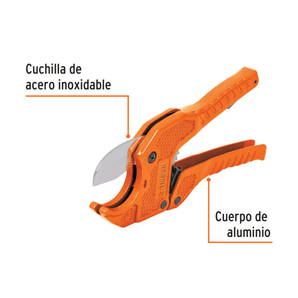 CORTADOR DE TUBO PVC 1 5/8", CUERPO ALUMINIO, CUCHILLA ACERO INOX. 12860 - TRUPER - Imagen 3