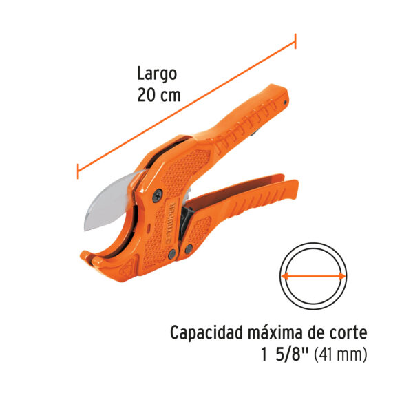 CORTADOR DE TUBO PVC 1 5/8", CUERPO ALUMINIO, CUCHILLA ACERO INOX. 12860 - TRUPER - Imagen 2