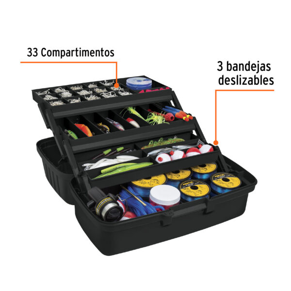 CAJA PARA PESCA 16" 3 BANDEJAS DESLIZABLES 10539 - TRUPER - Imagen 3