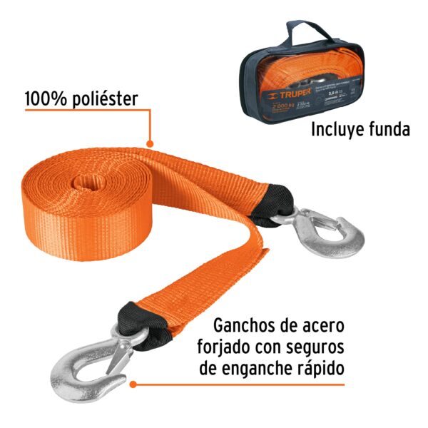 CORREO PARA REMOLQUE 5.8M X 48MM CON GANCHO 2TN 18344 - TRUPER - Imagen 4